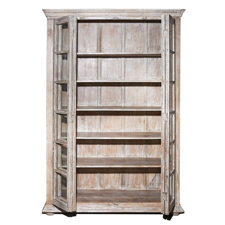 Glazed Book Cabinet Made From Reclaimed Teak | Indigo Antiques