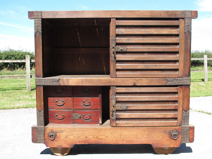 Japanese Kuruma-Dansu Wheeled Chest - Meiji Period | Indigo Oriental Antiques