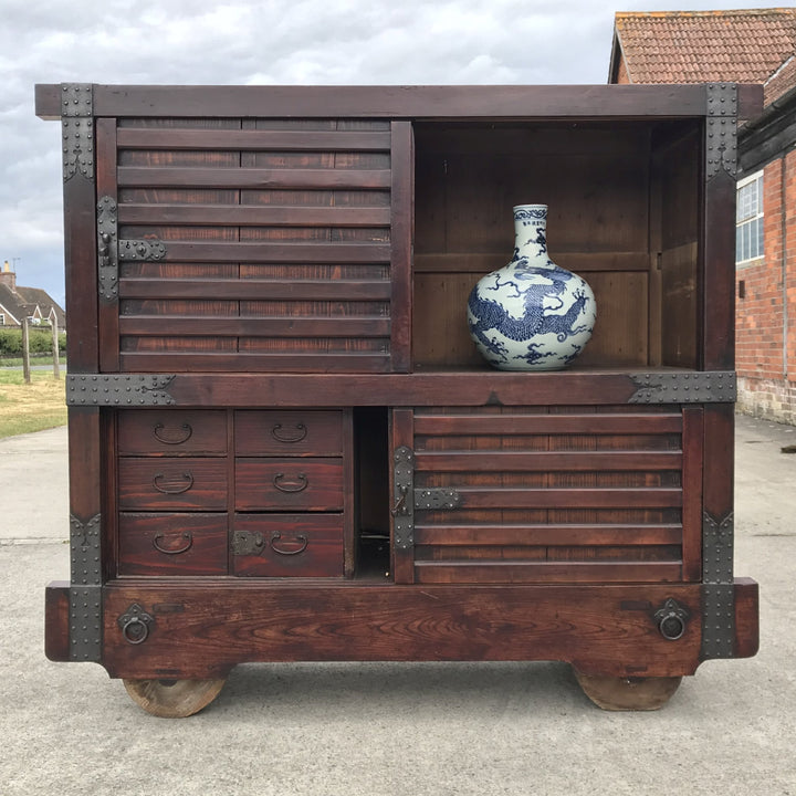 Japanese Kuruma-Dansu Wheeled Chest - Meiji Period | Indigo Oriental Antiques