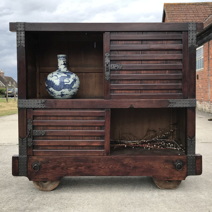 Japanese Kuruma-Dansu Wheeled Chest - Meiji Period | Indigo Oriental Antiques