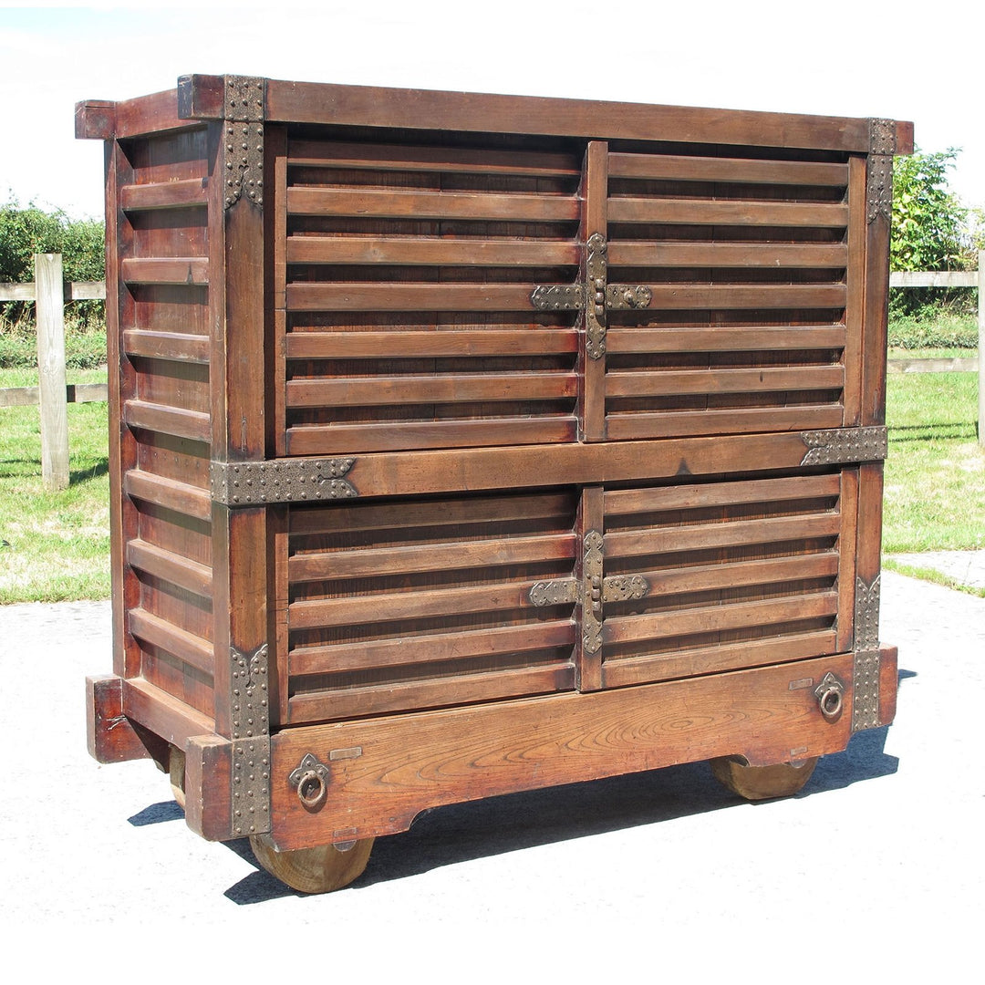 Japanese Kuruma-Dansu Wheeled Chest - Meiji Period | Indigo Oriental Antiques