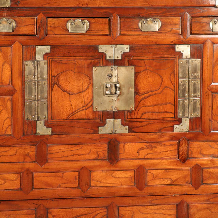 Korean Cabinet - late 19thC - Zelkova Wood Front | Indigo Oriental Antiques