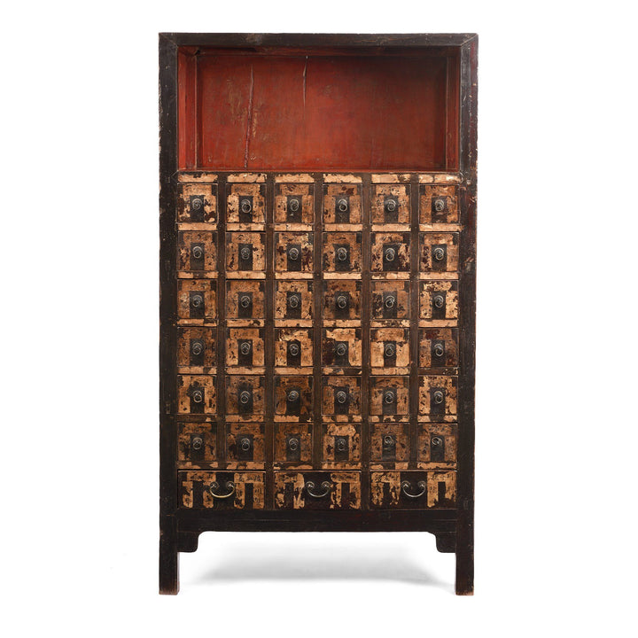 Antique Chinese Black & Red Lacquer Apothecary Chest From Shanxi - 19thC | Indigo Antiques