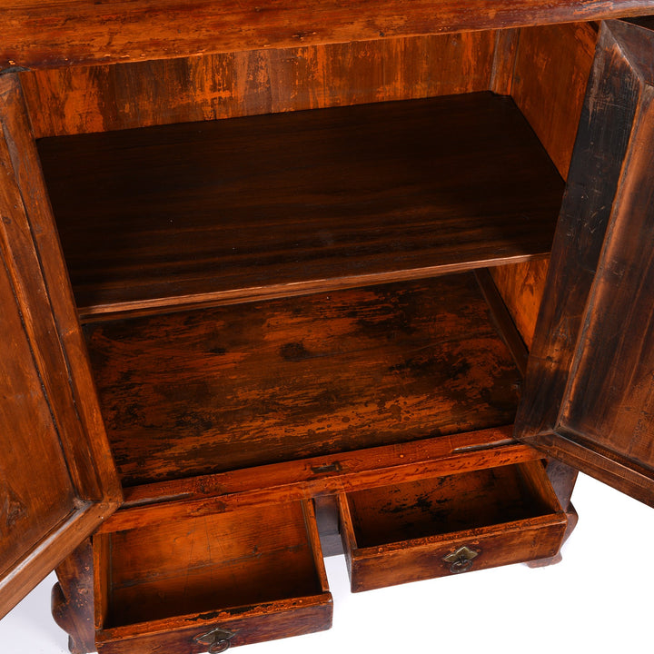 Internal detail from a Mulberry & Poplar Chinese Cabinet From Gansu - 19thC | Indigo Antiques