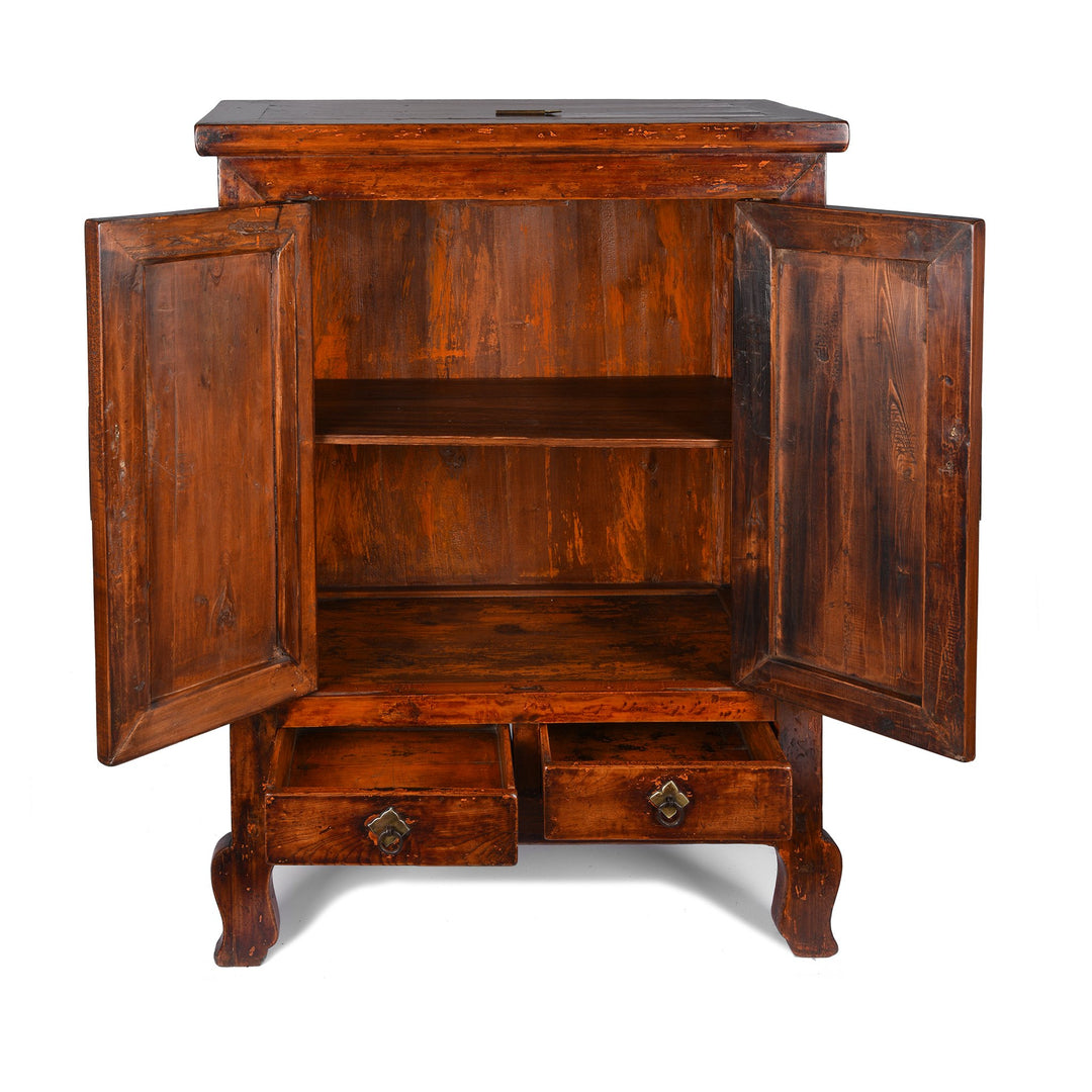 Open detail of a Mulberry & Poplar Chinese Cabinet From Gansu - 19thC | Indigo Antiques