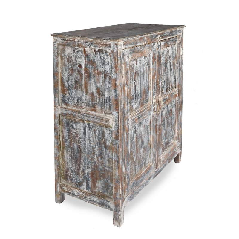Side Of Old Painted Teak Cabinet - Ca 1920 | Indigo Antiques