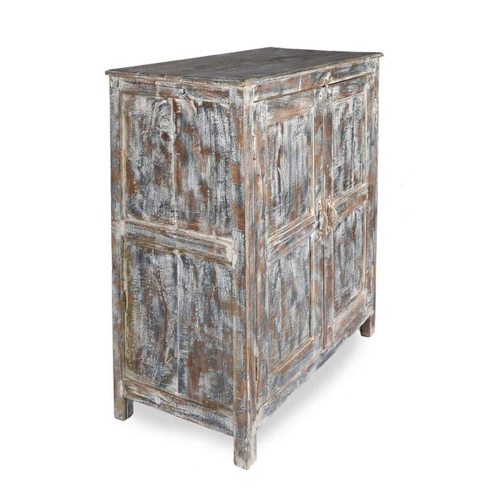 Side Of Old Painted Teak Cabinet - Ca 1920 | Indigo Antiques
