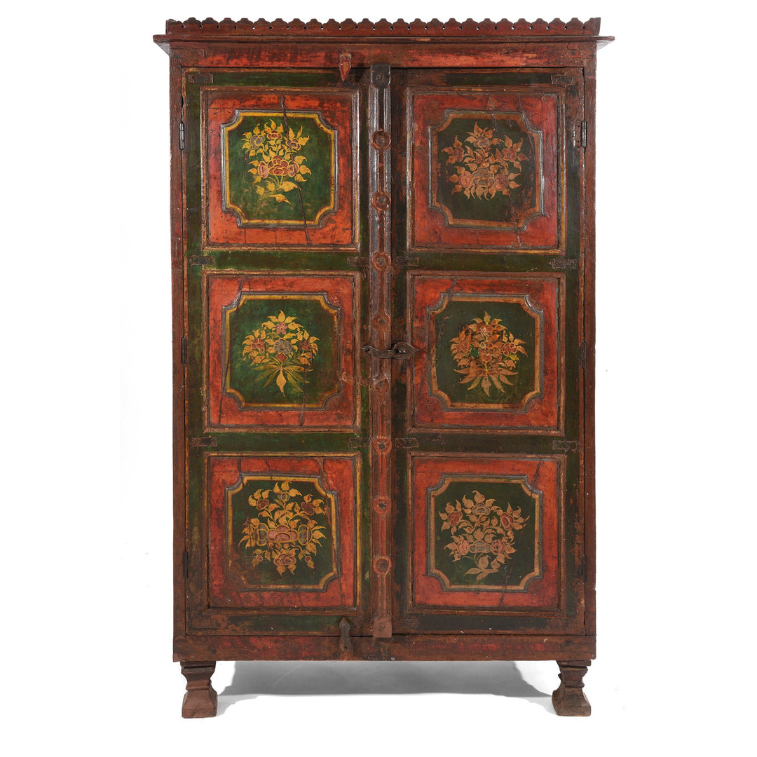  antique Indian painted Bikaner cabinet dating from the 19th century. | Indigo Antiques