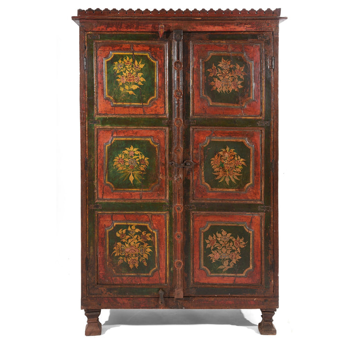  antique Indian painted Bikaner cabinet dating from the 19th century. | Indigo Antiques
