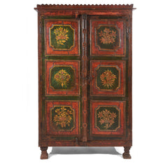 Painted Indian Cabinet From Bikaner - 19thC Painted Indian Cabinet From Bikaner - 19thC