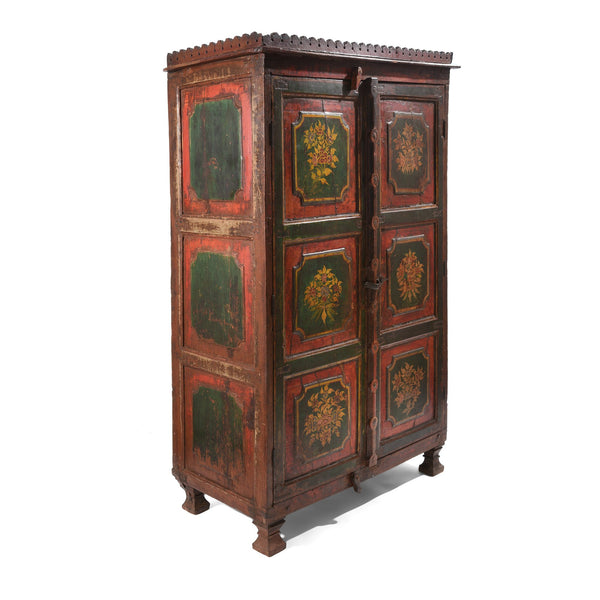 Painted Indian Cabinet From Bikaner - 19thC Painted Indian Cabinet From Bikaner - 19thC