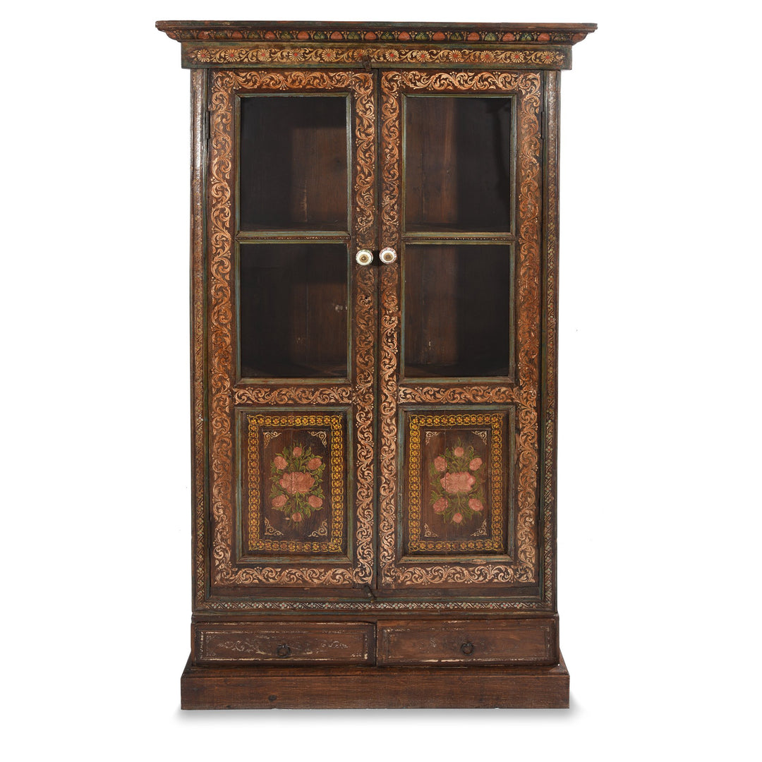 Antique Indian Painted Cabinet With Original Painting From Maharashtra - 19thC | Indigo Antiques