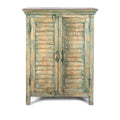 Painted Louvre Cabinet Made From Reclaimed Teak