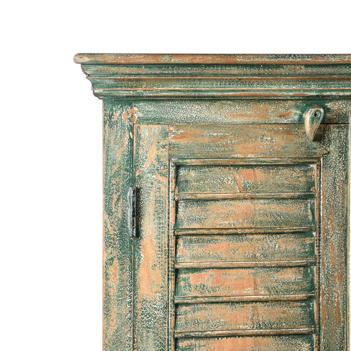 Painted Louvre Cabinet Made From Reclaimed Teak | Indigo Antiques