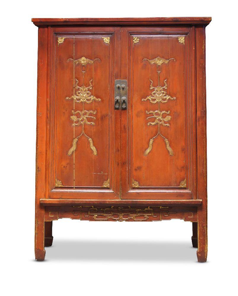 Red Lacquer Chinese Cabinet - Late 19thC | Indigo Oriental Antiques
