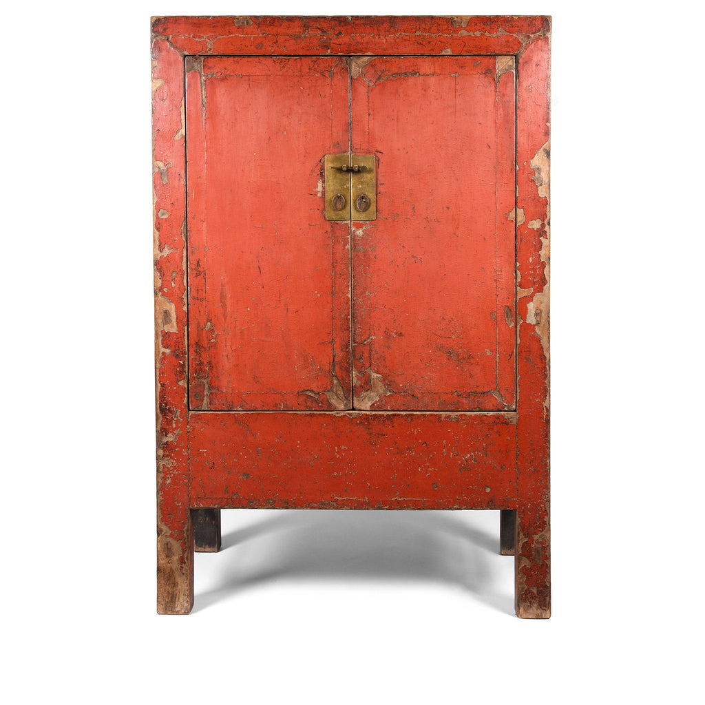 Red Lacquer Chinese Wedding Cabinet from Shanxi - Early 19thC
