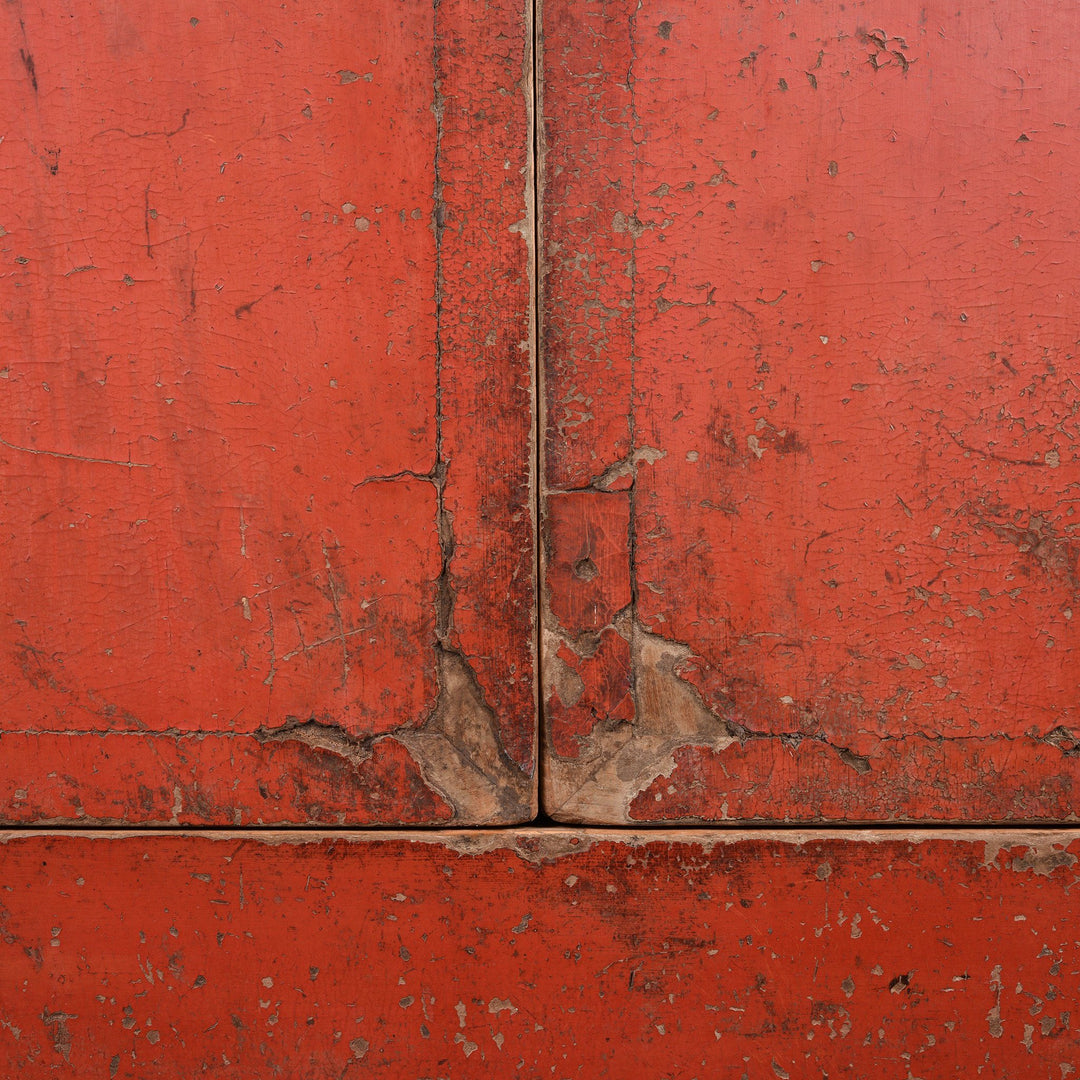 Lacquer Detail from an Antique Red Lacquer Chinese Wedding Cabinet from Shanxi - Early 19thC | Indigo Antiques