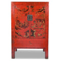 Red Lacquer Wedding Cabinet - 19thC