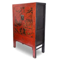 Red Lacquer Wedding Cabinet - 19thC
