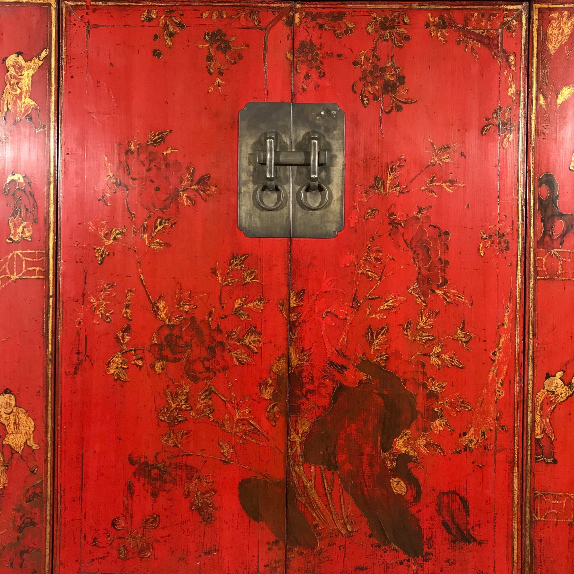 Red Lacquer Wedding Cabinet From Shanxi Province - 19thC - 136 x 53 x 176 (wxdxh cms) - C1394