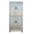 Tall Blue Cabinet Made From Old Painted Pine