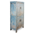 Tall Blue Cabinet Made From Old Painted Pine