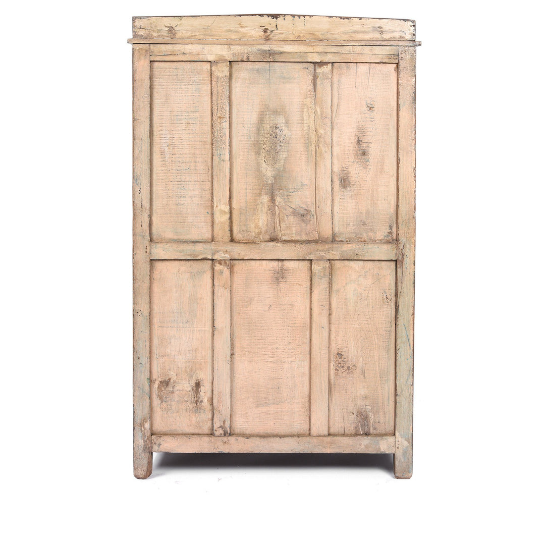 Vintage Blue Painted Indian Display Cabinet - Ca 1920 | Indigo Antiques
