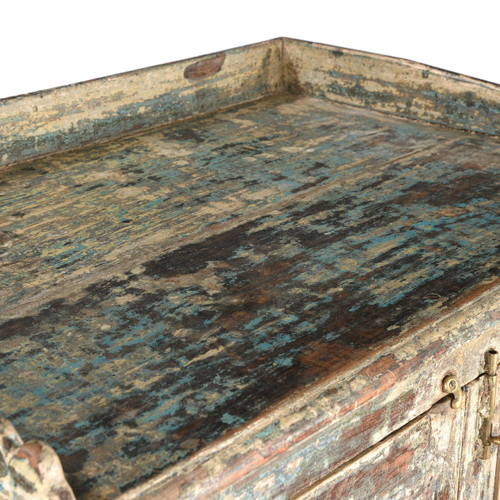 Vintage Indian Green Painted Bathroom Display Cabinet - Ca 1920 | Indigo Antiques