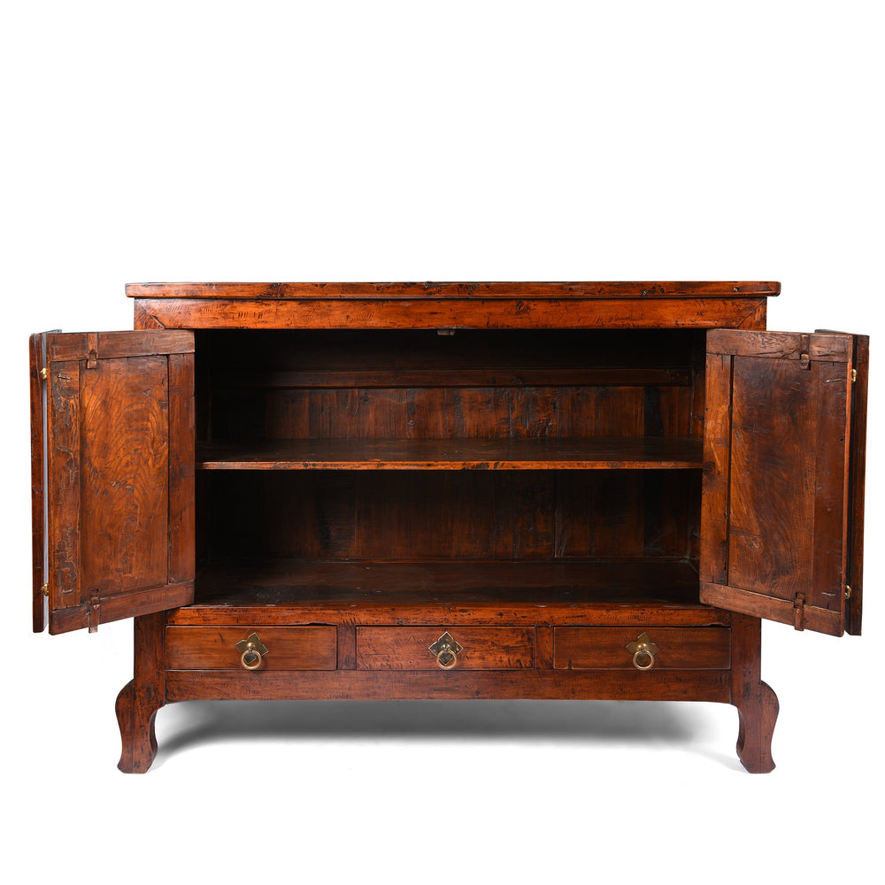 Antique Walnut Chinese Cabinet From Gansu Province - 19thC | Indigo Antiques