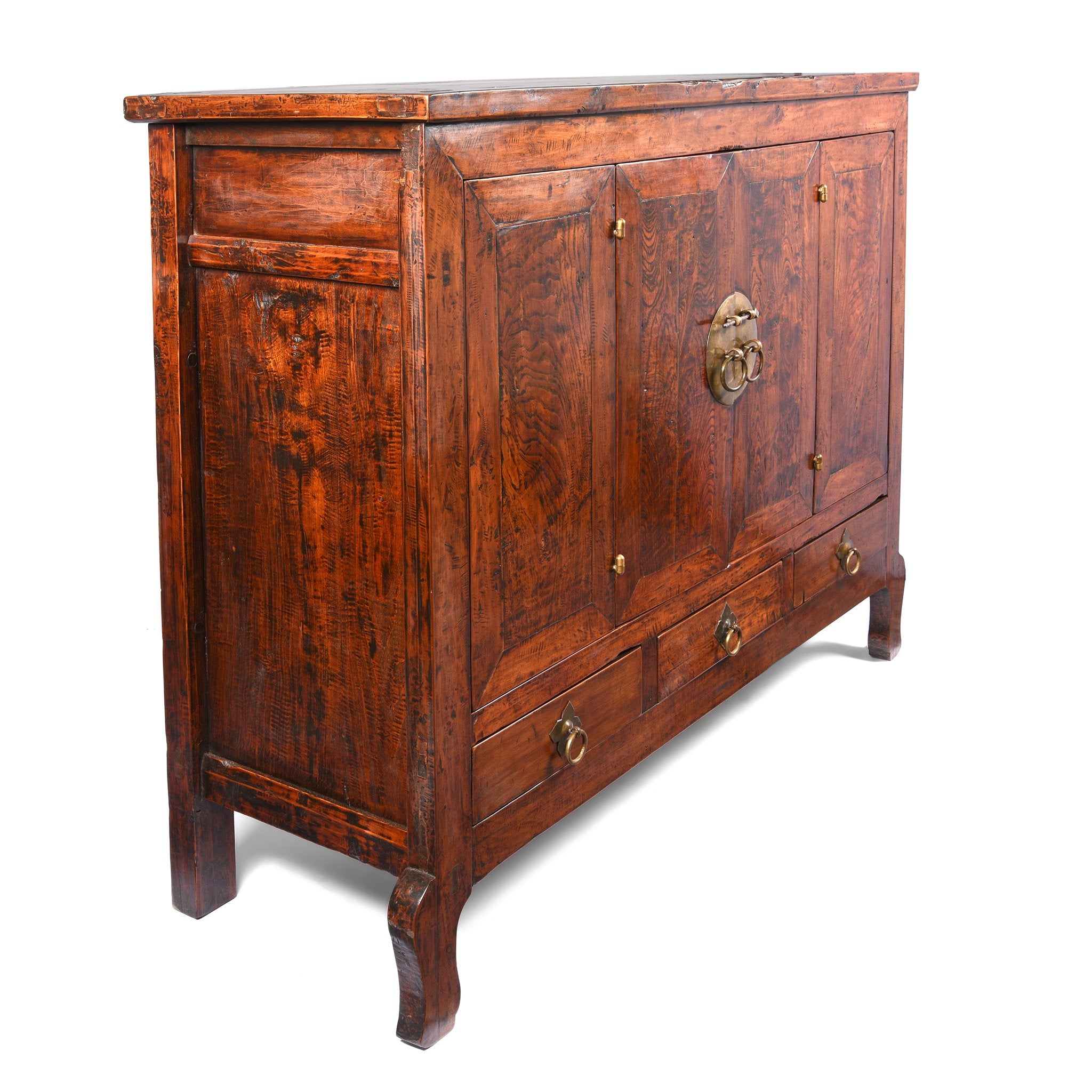 Antique Walnut Chinese Cabinet From Gansu Province - 19thC | Indigo Antiques