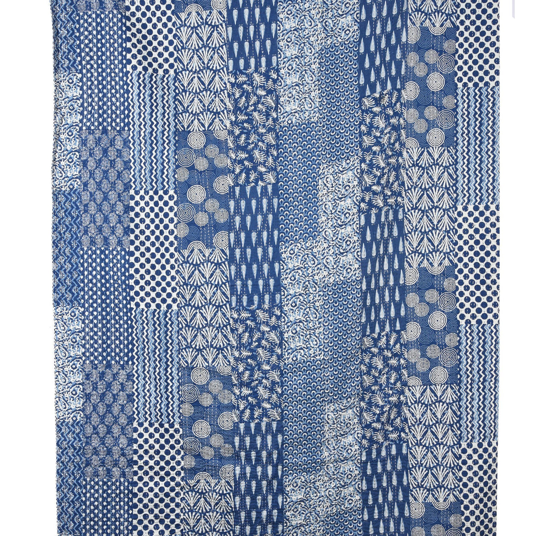 Indian Indigo Cotton Bedcover Throw | Indigo Antiques