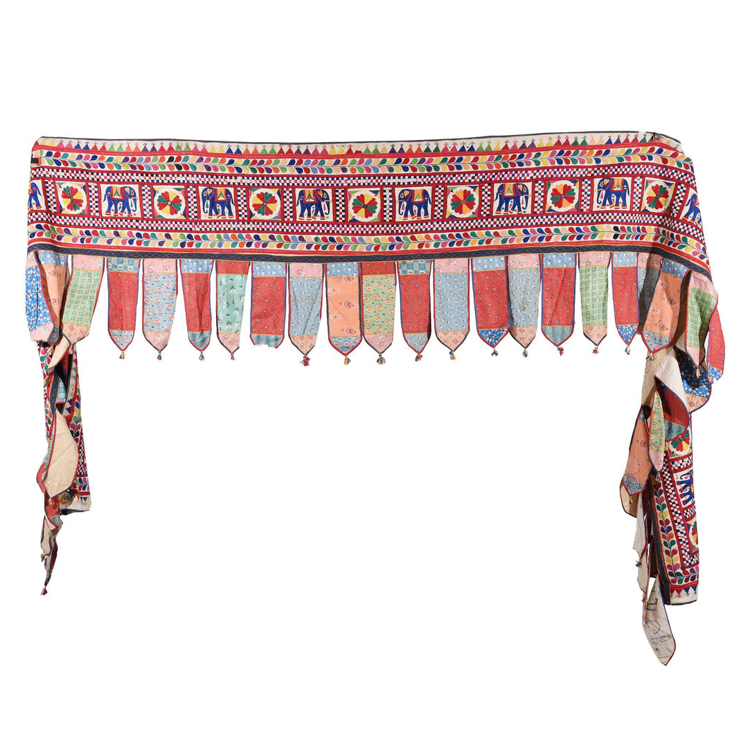 Old Indian Rajasthani Textile Elephant Toran -  Ca 1960 | Indigo Antiques