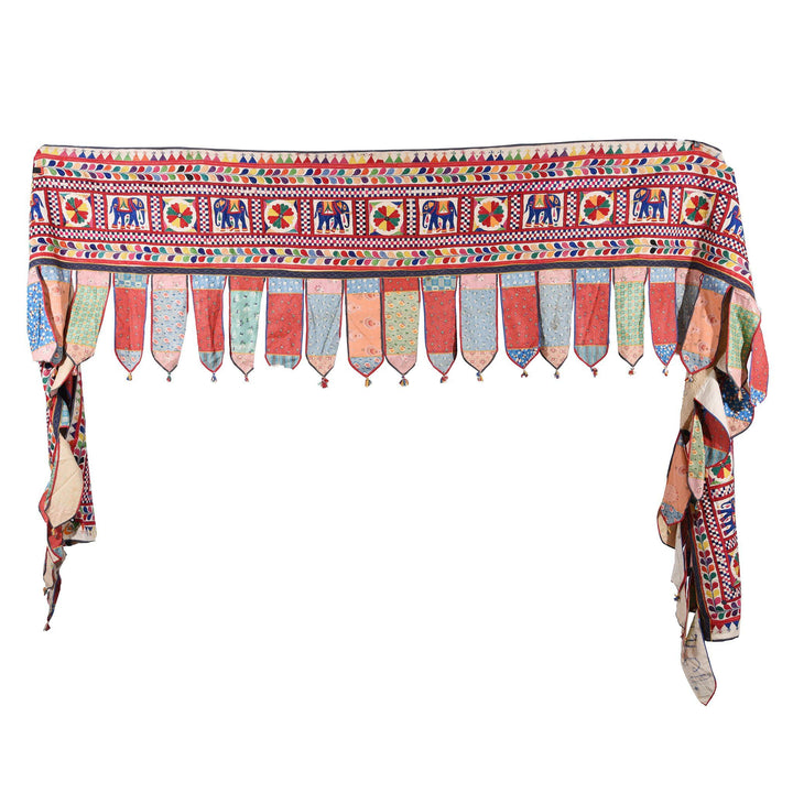 Old Indian Rajasthani Textile Elephant Toran -  Ca 1960 | Indigo Antiques