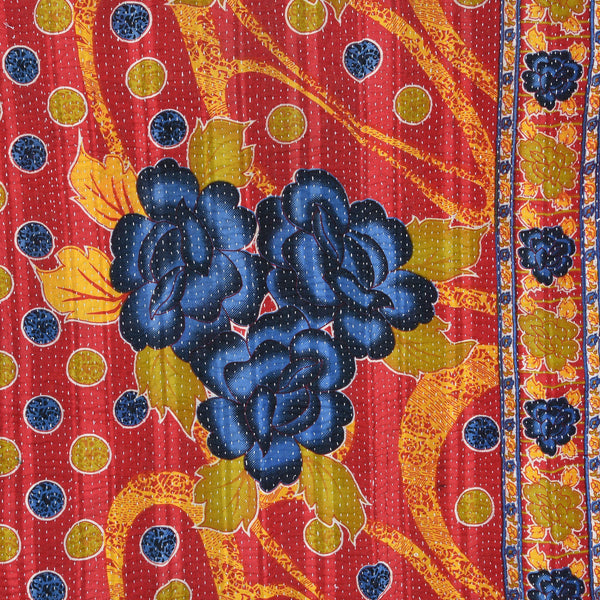 Vintage Bengali Kantha Throw - King Size - Ca 1950