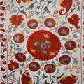 Vintage Suzani Embroidery Throw From Uzbekistan