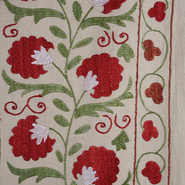Vintage Suzani Embroidery Throw From Uzbekistan
