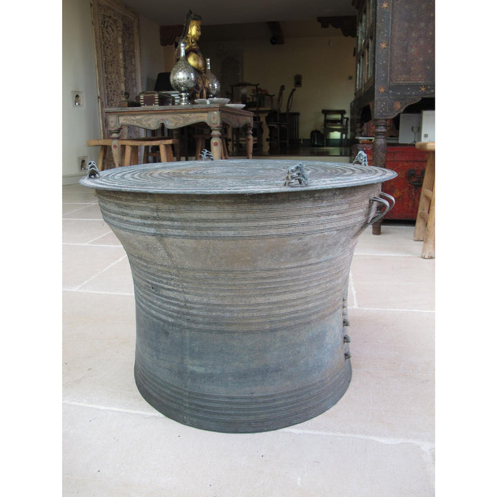 A Sino-Shan Bronze Frog Drum From Laos 75 - 100 Yrs Old | Indigo Oriental Antiques