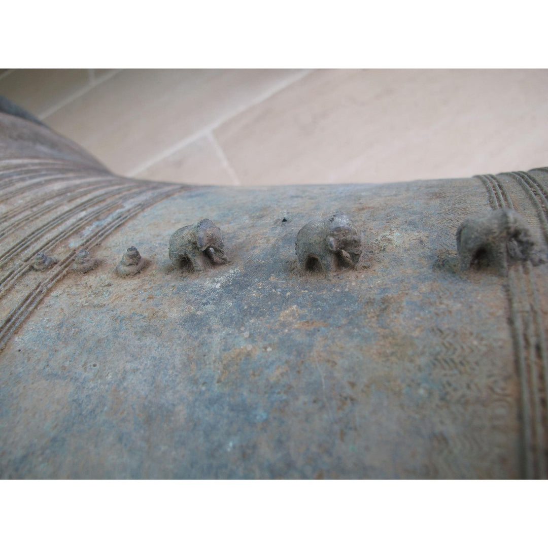 A Sino-Shan Bronze Frog Drum From Laos 75 - 100 Yrs Old | Indigo Oriental Antiques