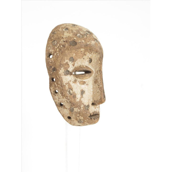 Lega Mask With Dimples And White Pigment | Indigo Oriental Antiques