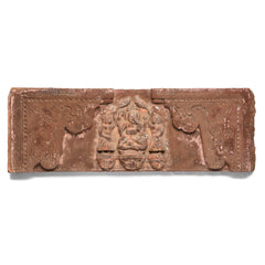 Carved Stone Doorway Lintel with Ganesh Carving - 19thC Carved Stone Doorway Lintel with Ganesh Carving - 19thC