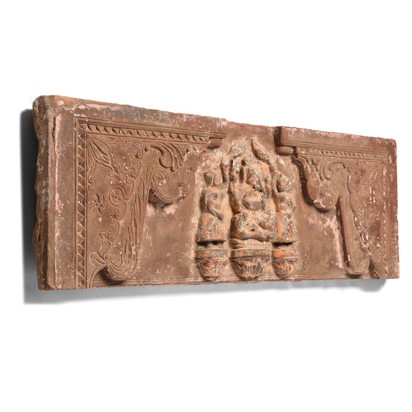 Carved Stone Doorway Lintel with Ganesh Carving - 19thC Carved Stone Doorway Lintel with Ganesh Carving - 19thC