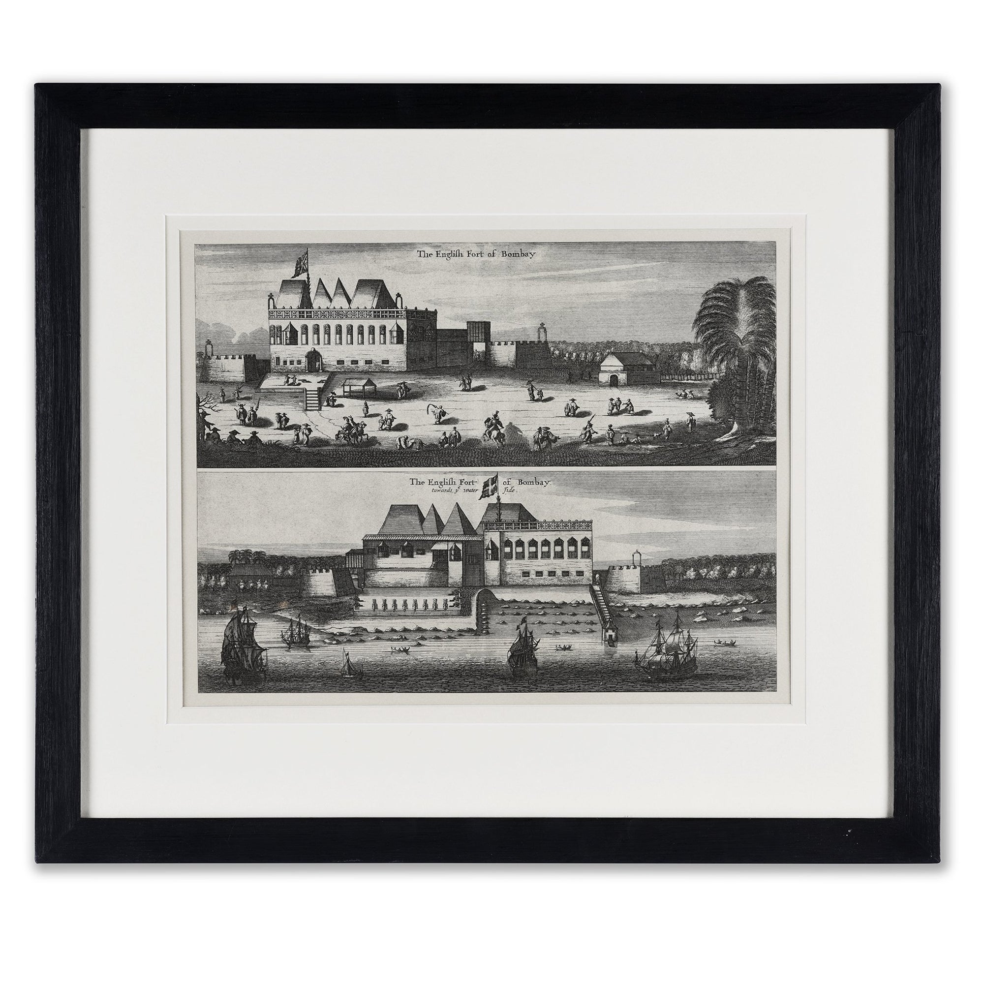 Framed Bombay Fort Land & Sea View - 1672 - 59 x 1.75 x 51 (w x d x h cms) - A4398V8