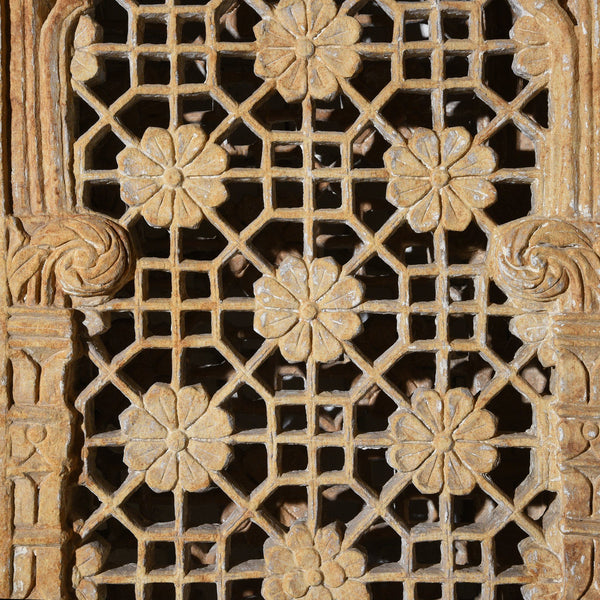 Indian Stone Jali Panel From Jaiselmer - 19thC