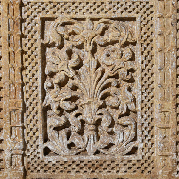 Indian Stone Jali Panel From Jaiselmer - 19thC