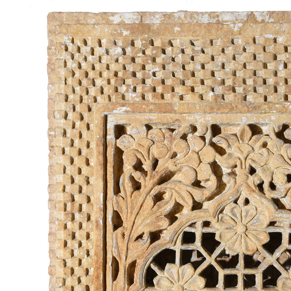 Indian Stone Jali Panel From Jaiselmer - 19thC