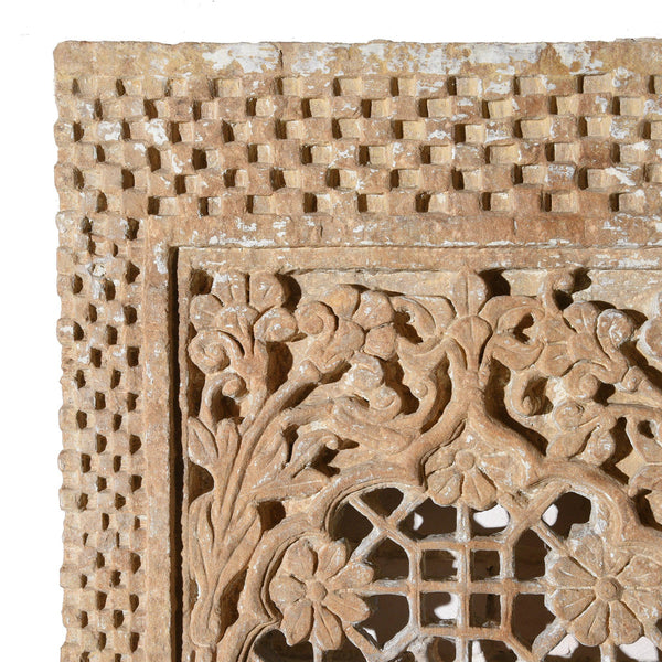 Indian Stone Jali Panel From Jaiselmer - 19thC