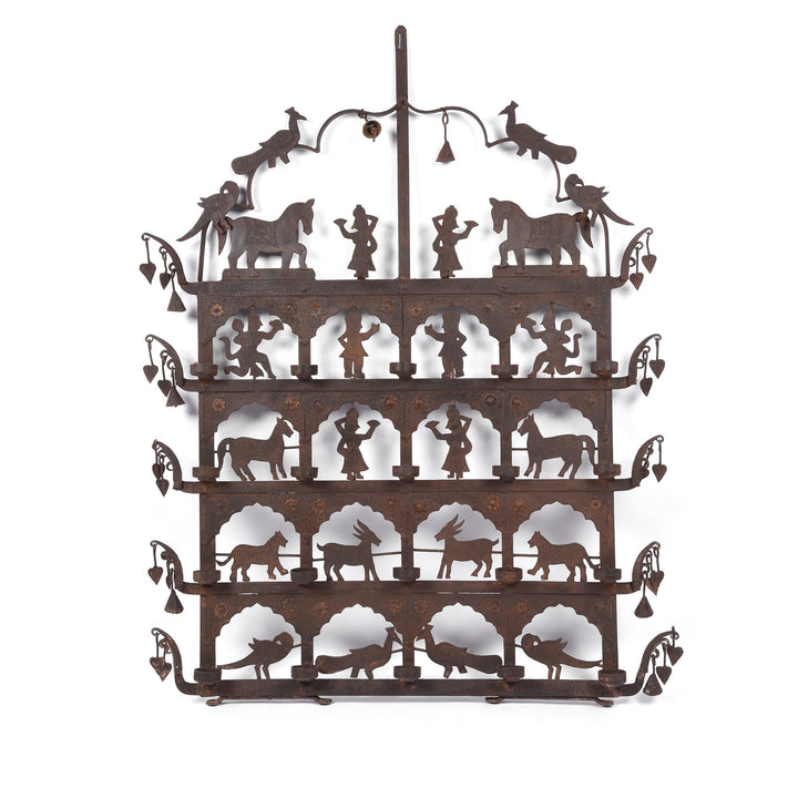 Indian Diwali Lamp - Toran With Horses & Peacocks| Indigo Oriental Antiques