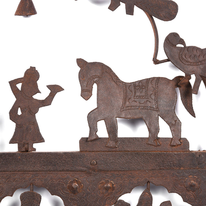Indian Diwali Lamp - Toran With Horses & Peacocks| Indigo Oriental Antiques