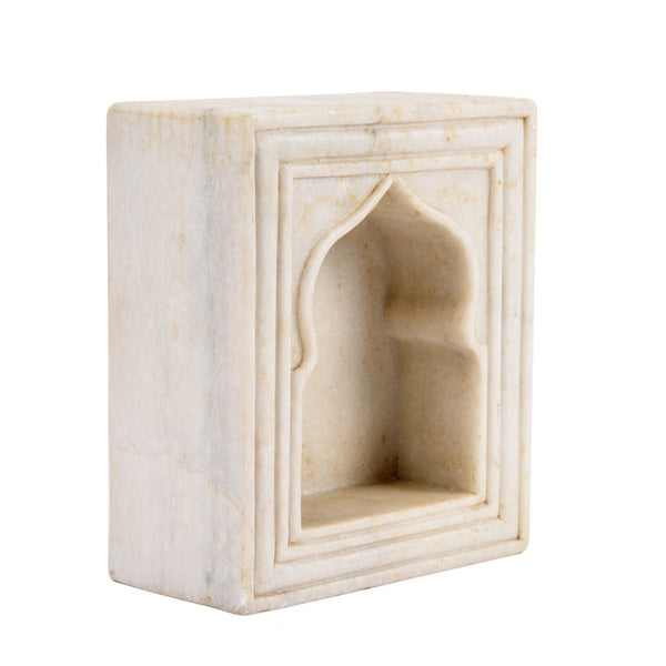 White Marble Lamp Niche (Single) - Mughal Style