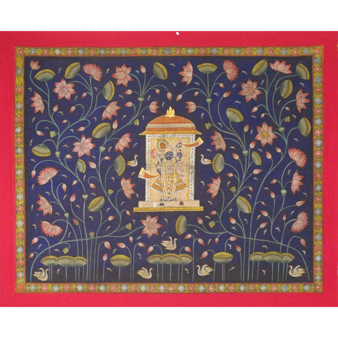 Painted & Gilded Pichwai - From Nathdwara,Rajasthan | Indigo Oriental Antiques